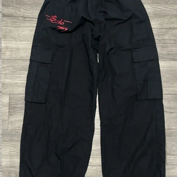 Ed Hardy Black Cargo Pants with Red and Green Accents - Picture 5 of 9